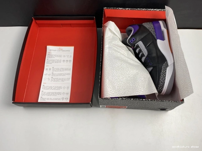 Purple Air Court Jordan 3 Black CT8532 050 Retro 0811